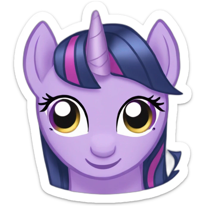 Twilight Sparkle , A horn in the middle of the head and wing on her body sticker
