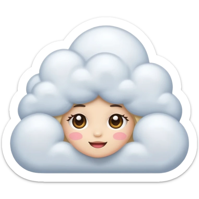 hazme una nube cute para mi tiendas de variedades femenina sticker