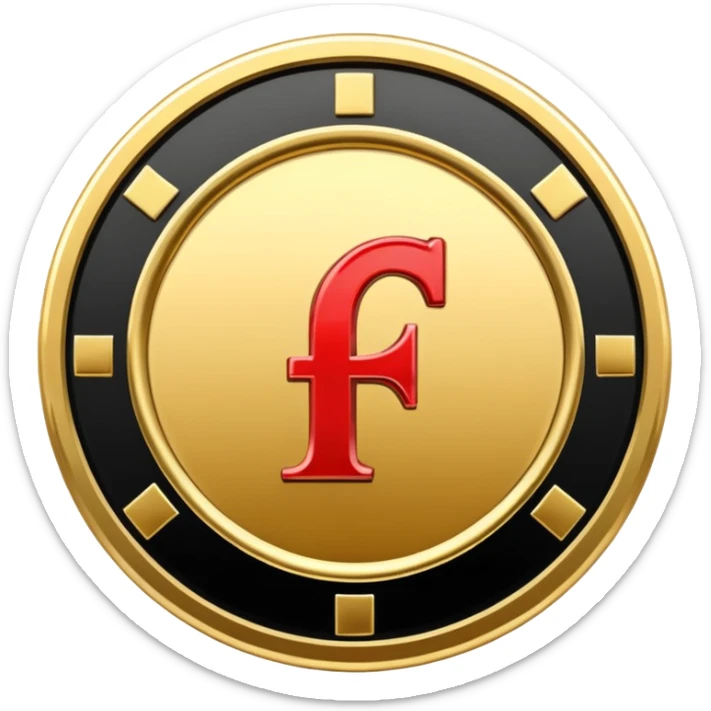 Currency crypto money symbol for the money "Fcoins" letter F, casino coin colored

Dont make an E sticker
