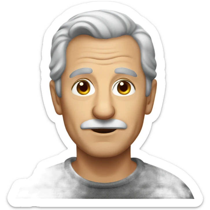 old italian man, grey hair, no facial hair. sticker