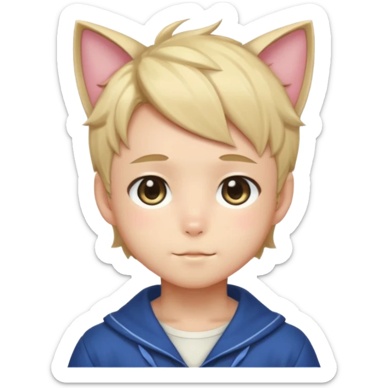 Shiny Blushing Cute Kawaii Handsome Shoujo Anime Catboy Trending Style Cottagecore  sticker