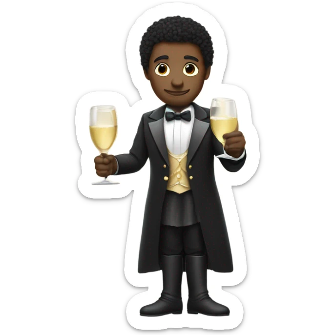 Knight wearing a tuxedo with a glass of champagne  sticker