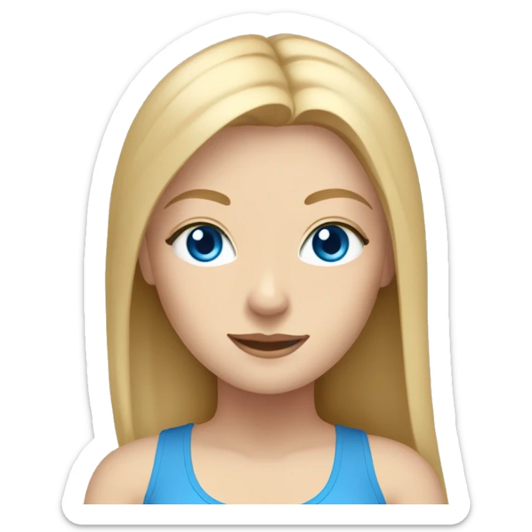 white woman with long blonde hair, blue eyes and cat shaped eyes wearing a yoga outfit  sticker