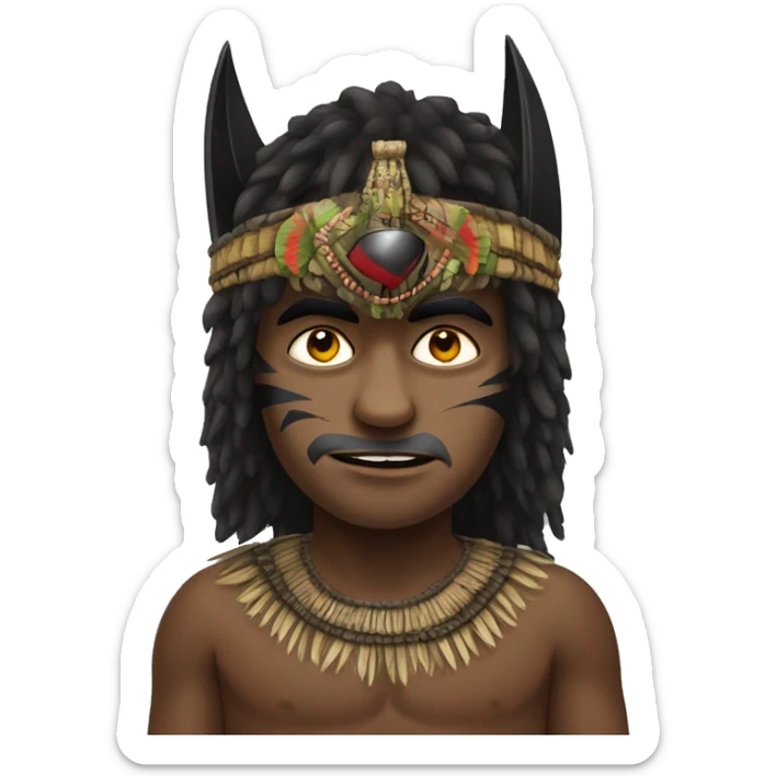 Batman but headdress of papua new guinea sticker