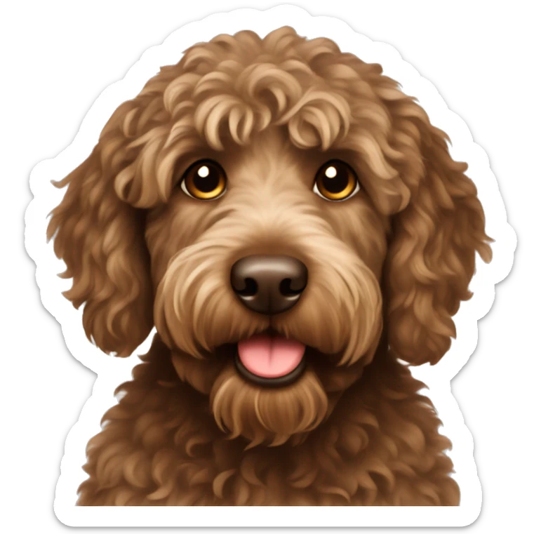 Brown labradoodle sticker