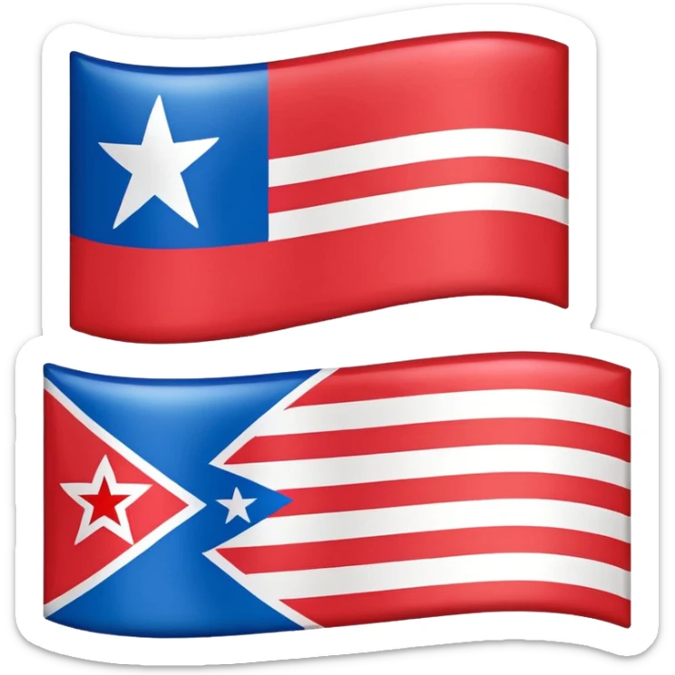 About a emoji flag combination with Puerto Rico + North Korea emoji flag combination flag hack as a flag sticker