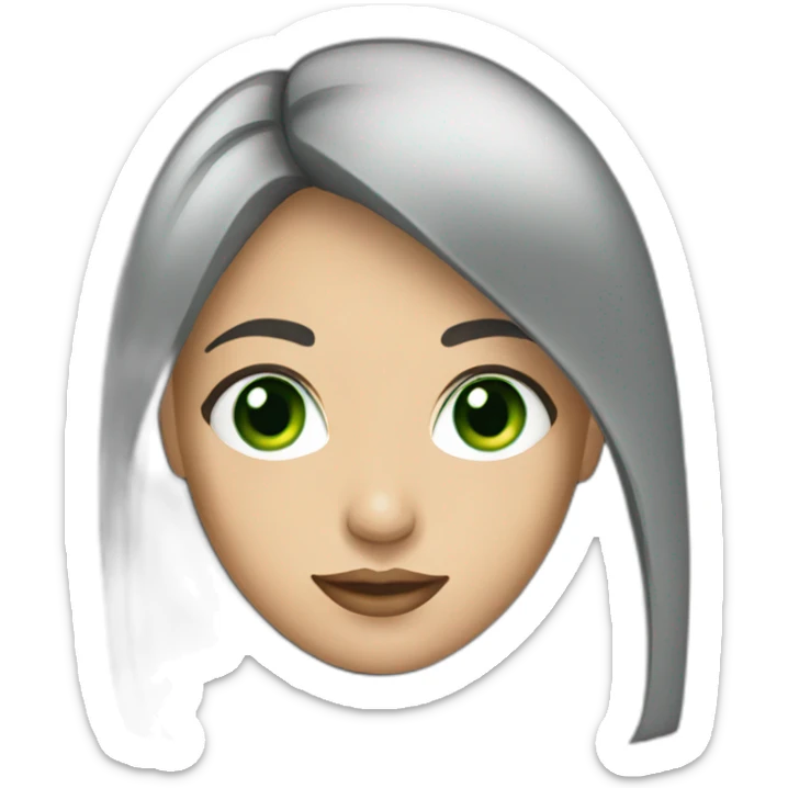 woman-with-dark-straight-hair-and-green-eyes sticker