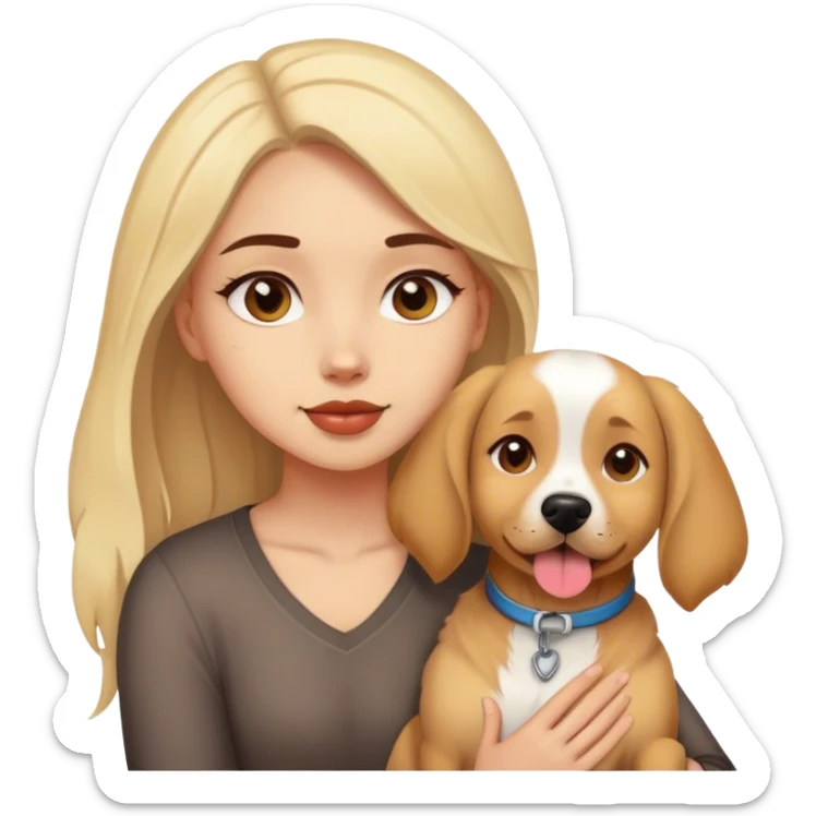A girl and her dog sticker