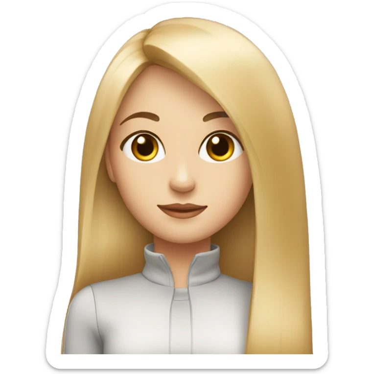 a girl with straight hair of medium length, slender and beautiful sticker
