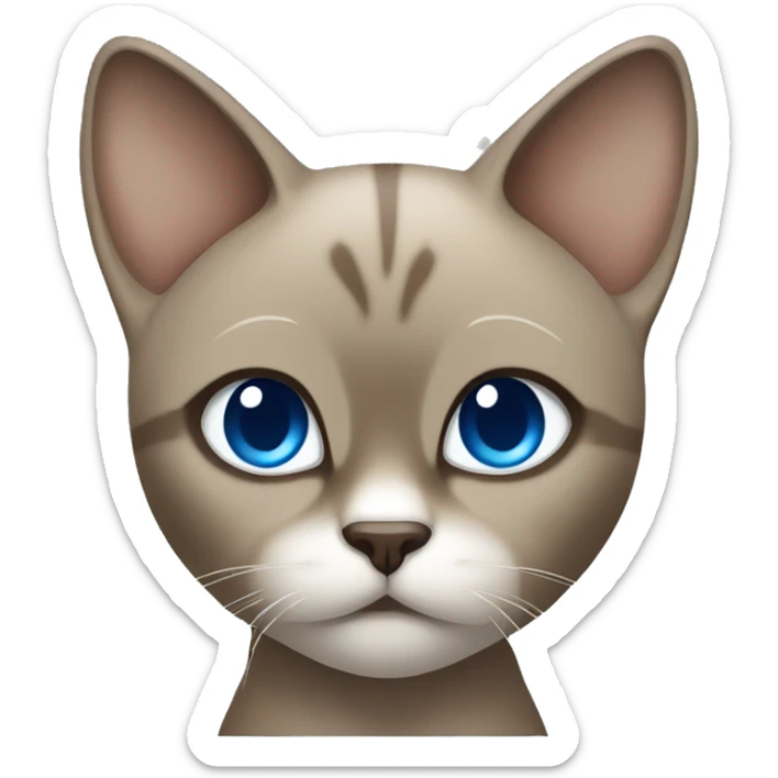 Dark Brown face - beige body and ears female thai cat with blue eyes  sticker