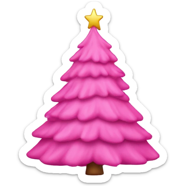 Pink Christmas tree sticker