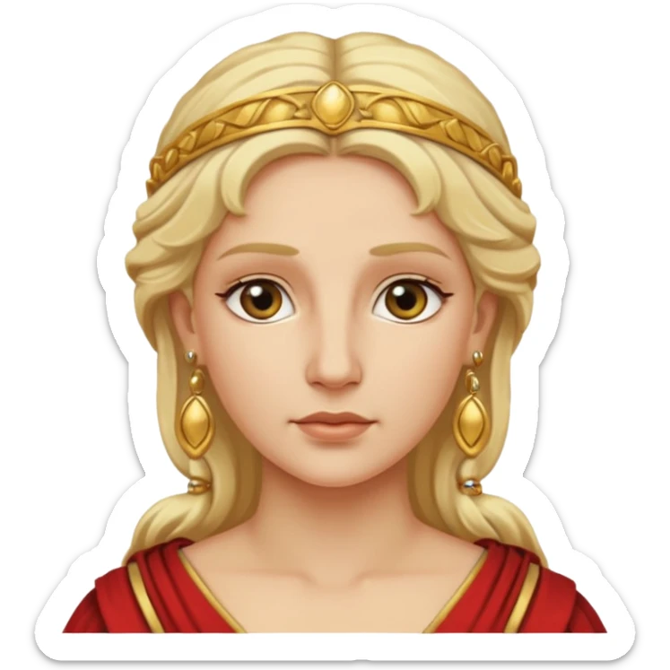 Ancient Roman woman with earrings and blonde hair sticker