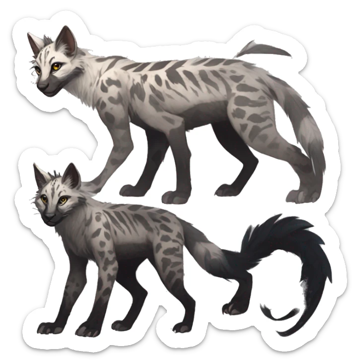 Modern Feral Rare Fantasy Vernid-Trico-species by LiLaiRa, markings, full body sticker