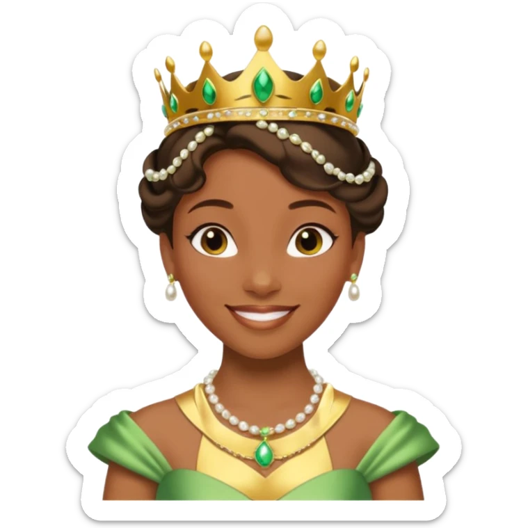 tạo cho tôi emoji công chúa tianna xinh và gần giống trong phim nhất sticker