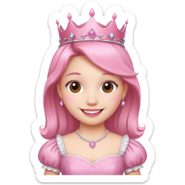 chica vestida de princesa con vestido rosa , piel blanca  sticker