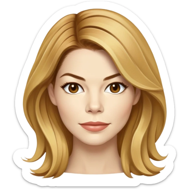 Michelle Monaghan with honey blonde hair, female actress portrait sticker