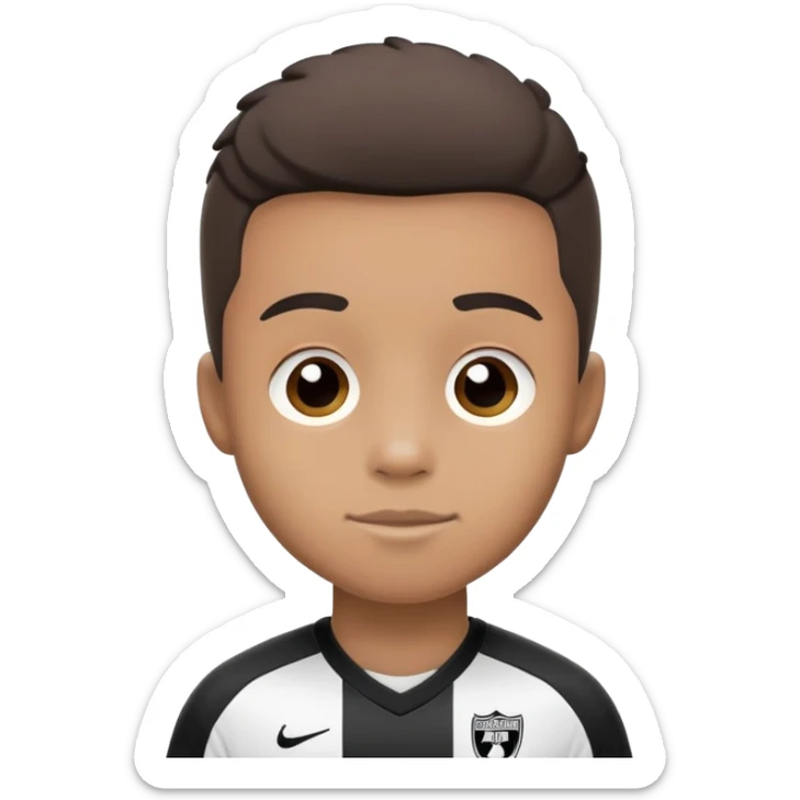 Cute cartoon soccer player wearing Angers SCO black and white jersey sticker