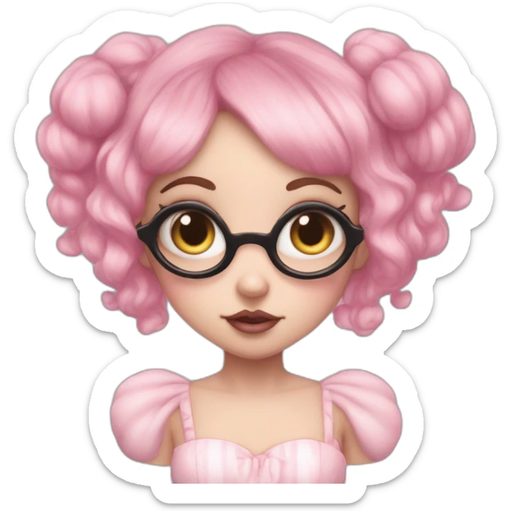 4 eyed pink skin ailen fairy girl, melanie martinez portals sticker