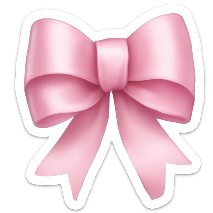 light pink ribbon bow sticker