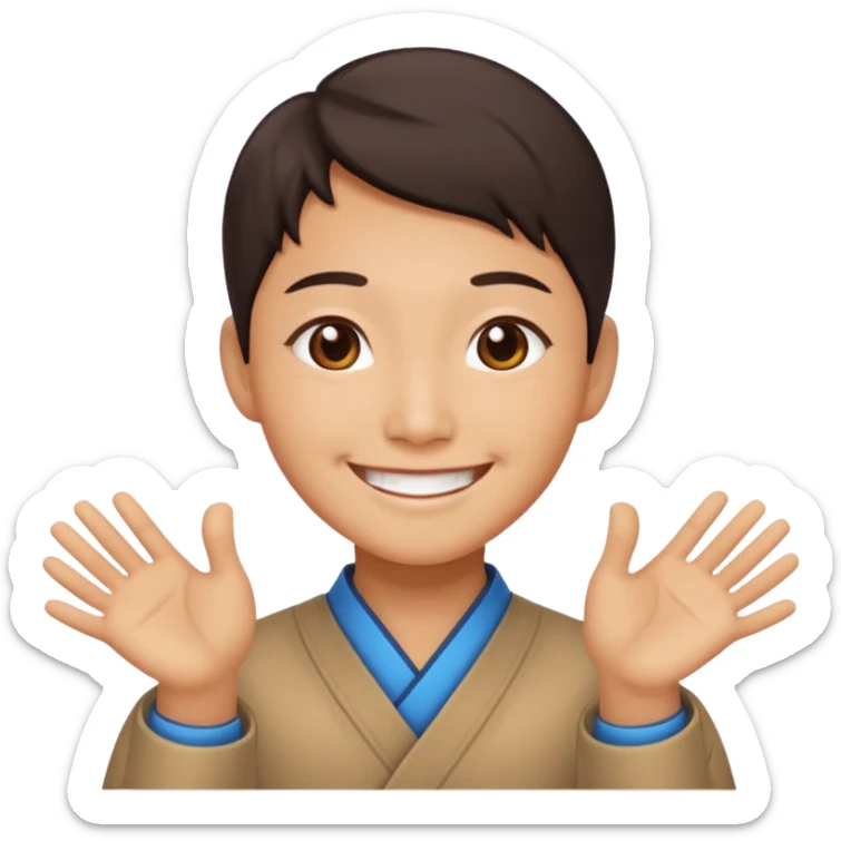 Gratitude - quality of being thankful and appreciative, chinese peson sticker