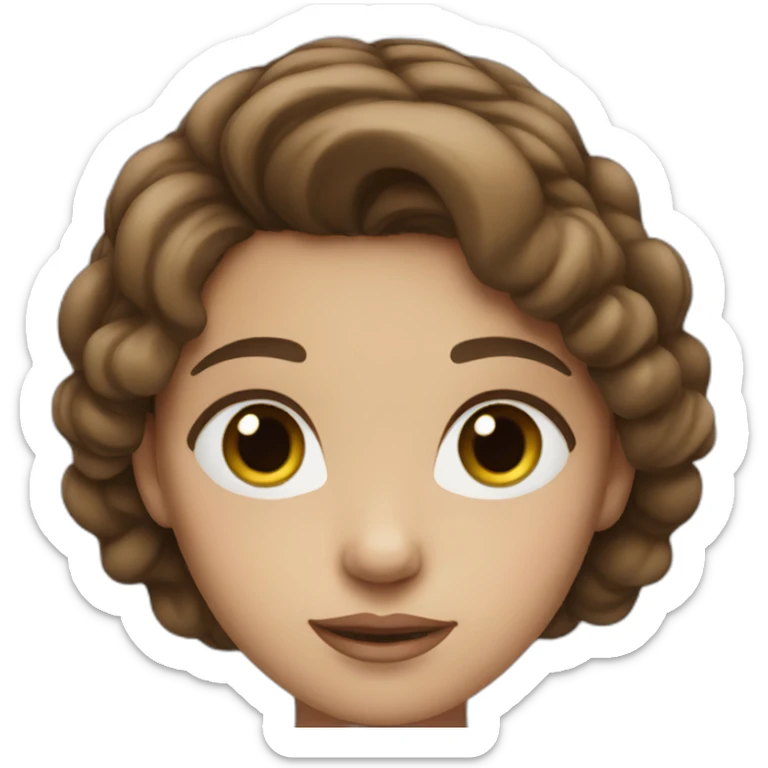 girl with brown hair, light skin and blue eyes sticker