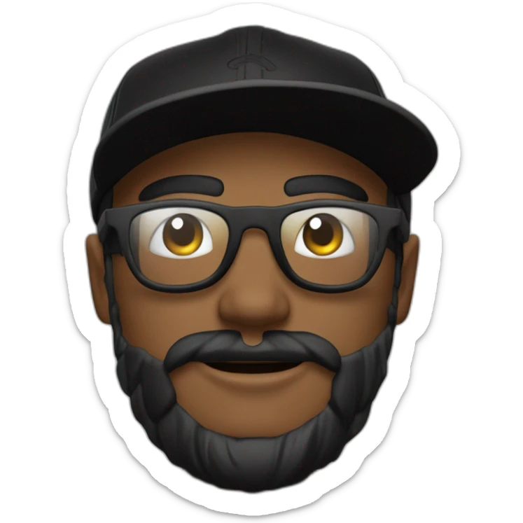 hombre cabello corto color negro con gorra  de beisbol negra , gafas oscuras para sol, con pulgar arriba haciendo gesto de ok sticker