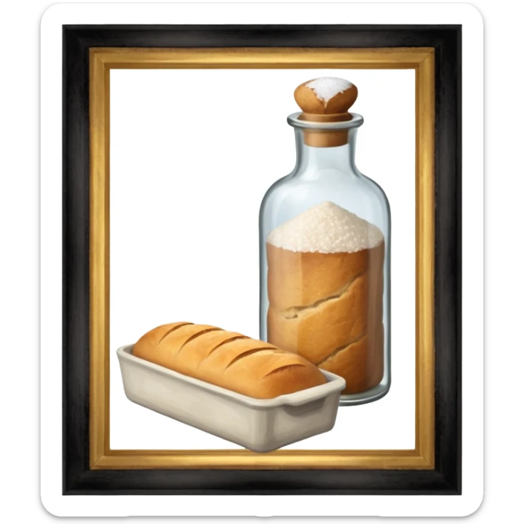  a one victorian bottle of salt and a loaf of bread sticker