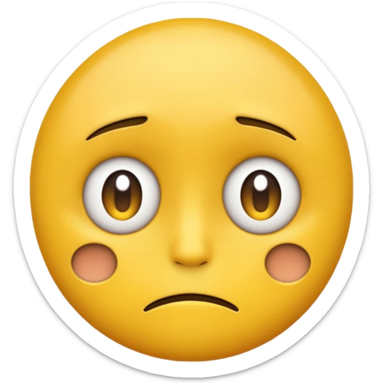 Sober yellow emoji face sticker