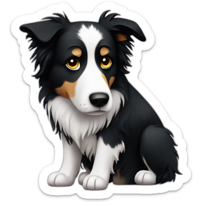 Sad Border collie sticker