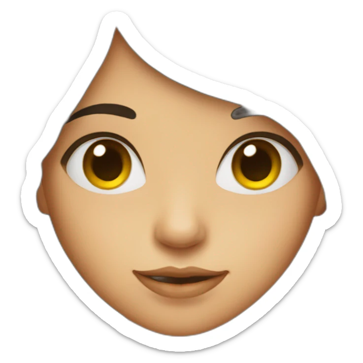 Long-black-hair-brown-eyed-girl-holding-sunflower sticker