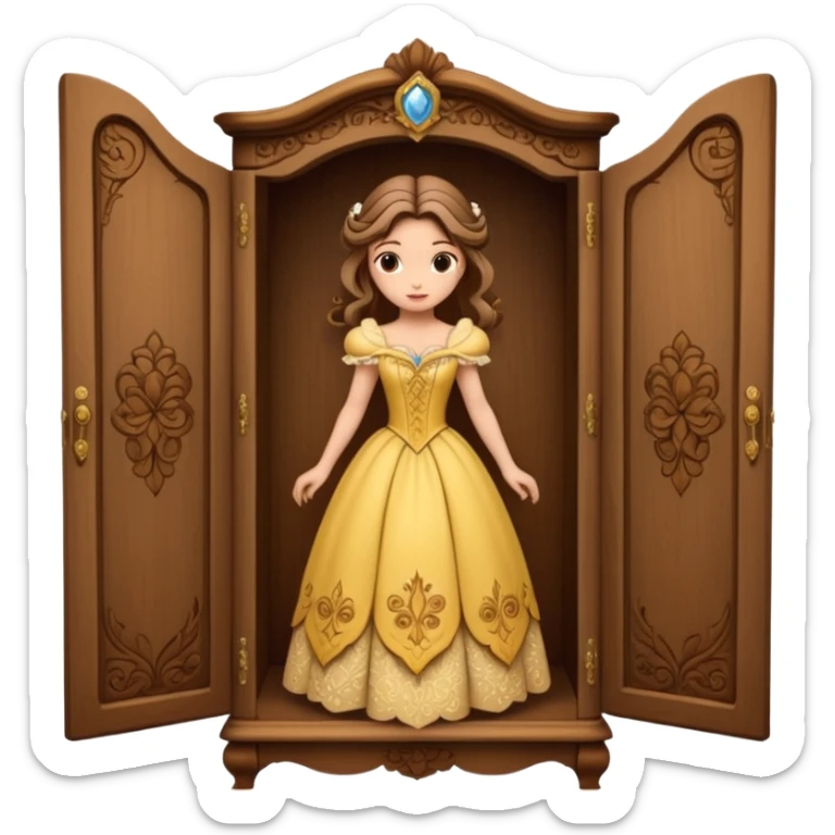 the lady who was turned into a wardrobe by magic, a character from the fairy tale Beauty and the Beast sticker