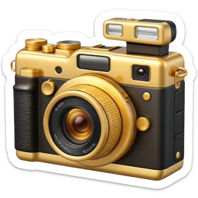 a premium to quality made of gold photocamera sticker