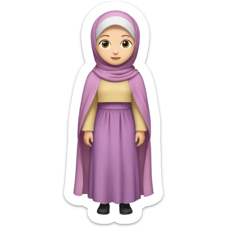 Standing up girl emoji, wearing a hijab. Include the whole body sticker