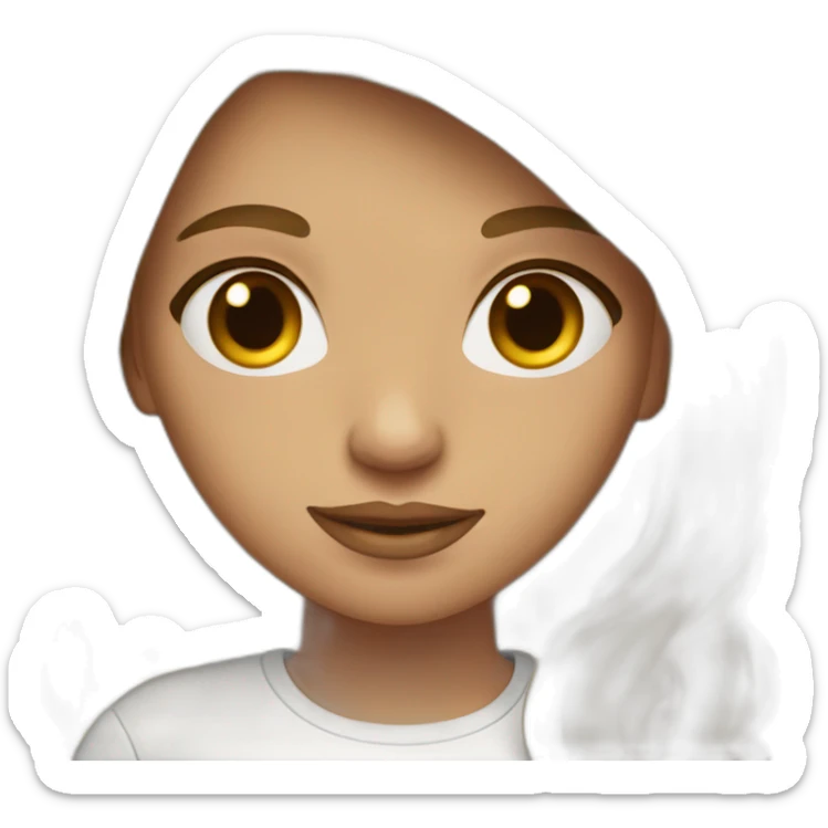 Medium lenght Dirty blonde hair girl with brown eyes  sticker