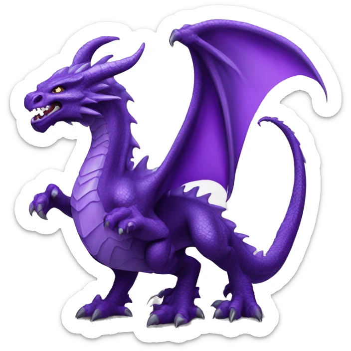 Purple dragon in style of Heroes of Might and Magic I sticker