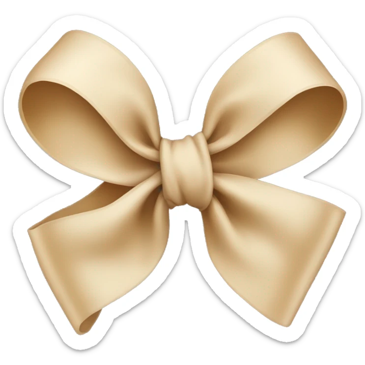 Beige bow sticker