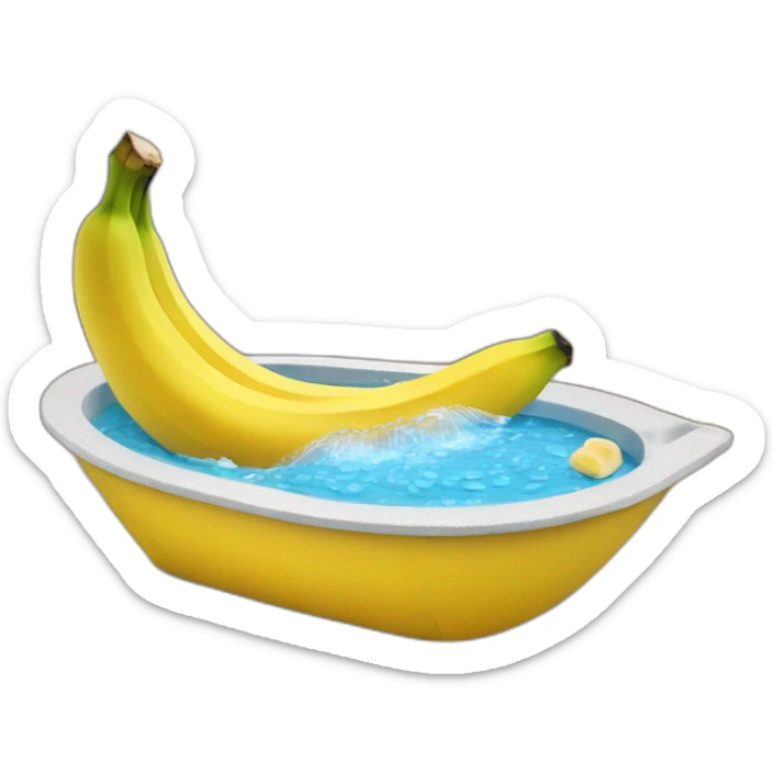 A banana wearing a hot tub filled with beans buying a new f22 sticker