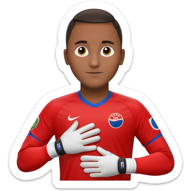 Keylor NavasK camisa roja de Costa Rica  y guantes de portero qué el escudo d exista ruca sea la bandera dentro de un circulo blanco  sticker