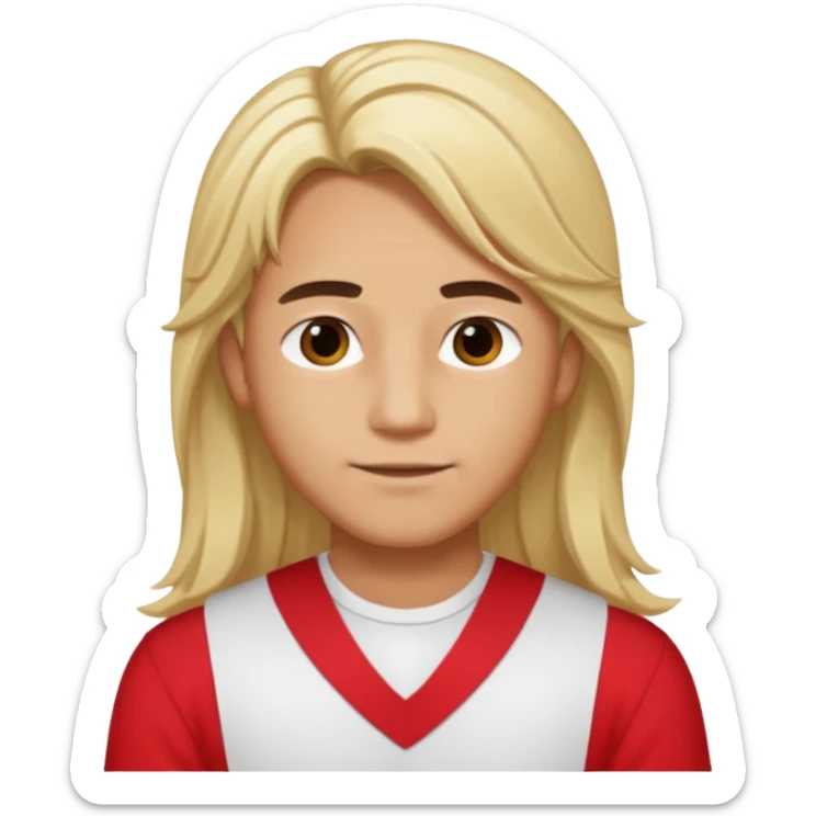 Adonis, Desire God from Rome Mythology with long blonde hair, red and white outfit, sticker