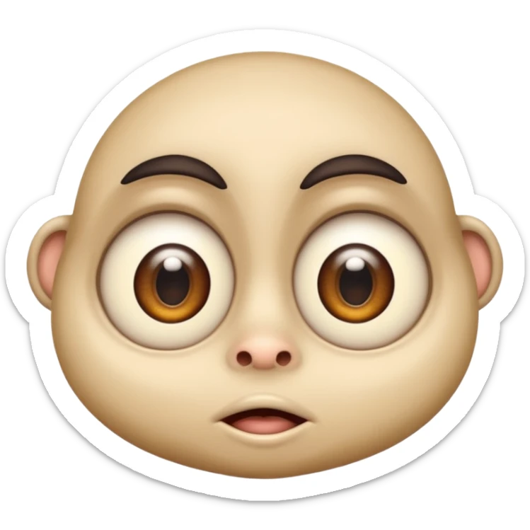 a crabadabadooda face, big eyes, small mouth loobadooba, consquinto  sticker