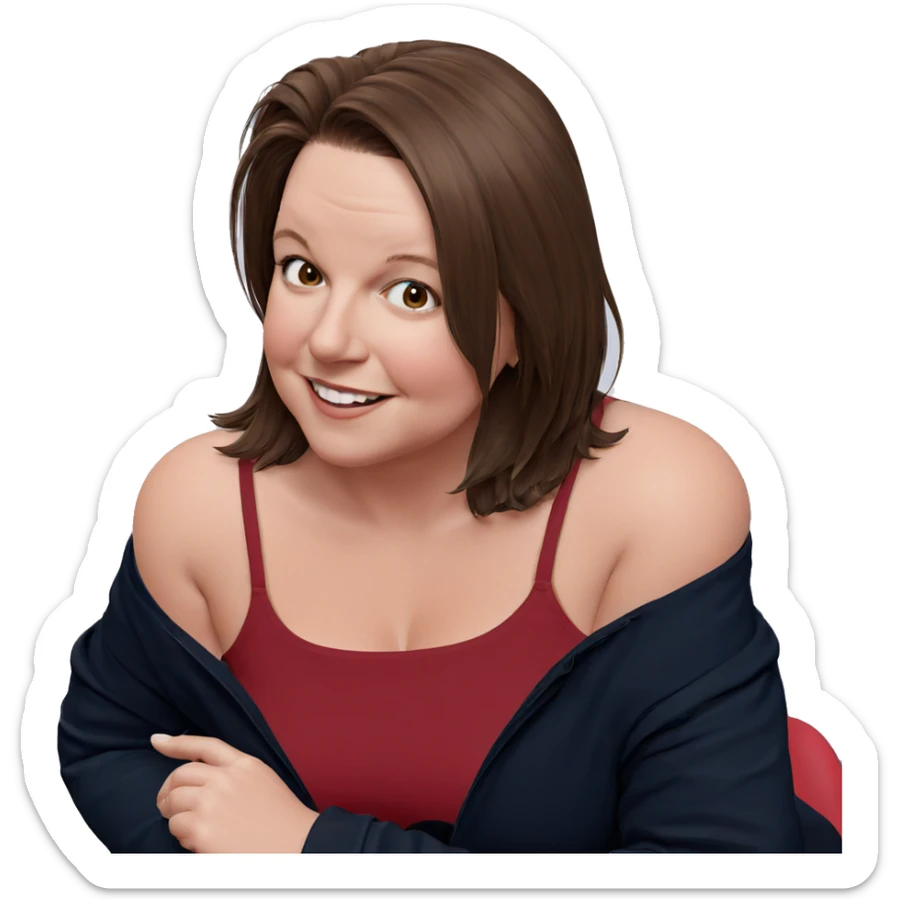 smiling girl with brown hair sticker