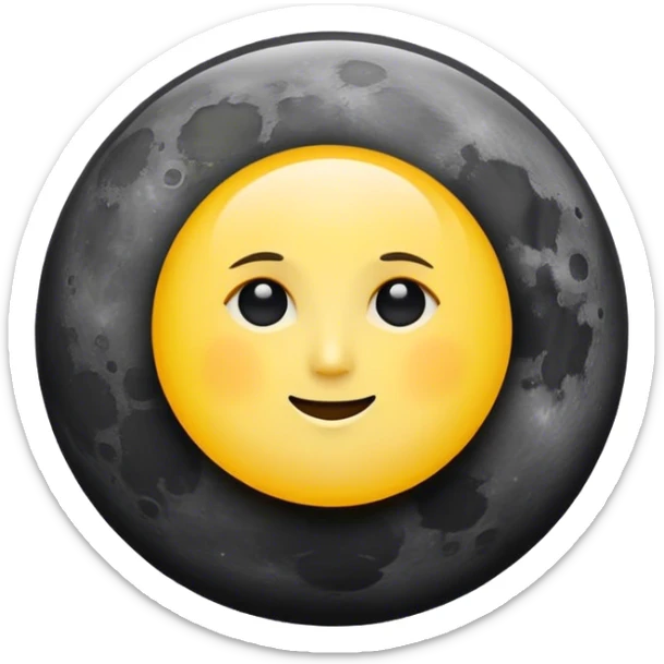 Un cercle qui représente un côté la lune de couleur noir et de l’autre le soleil  sticker