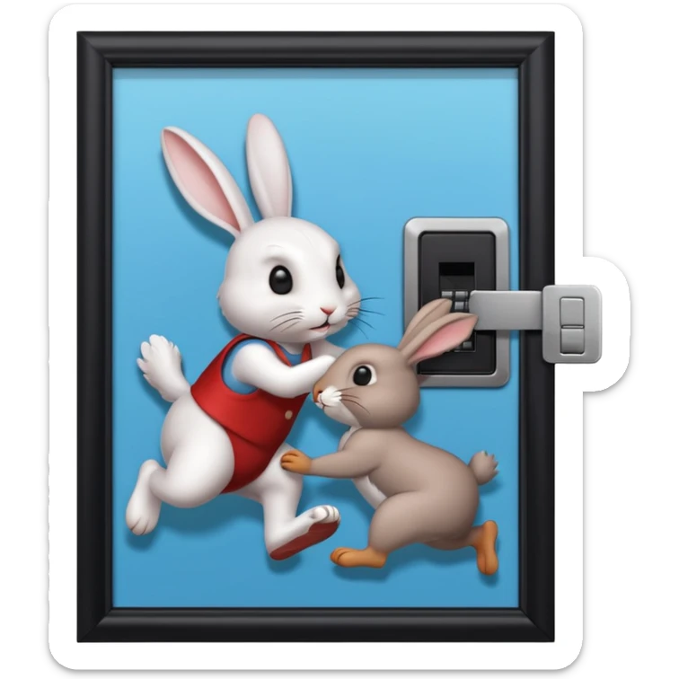 I want the alliance leader to kick me out of the alliance and close the door, so that they both look like rabbits.استیکرش با متن کیبورد باشه sticker