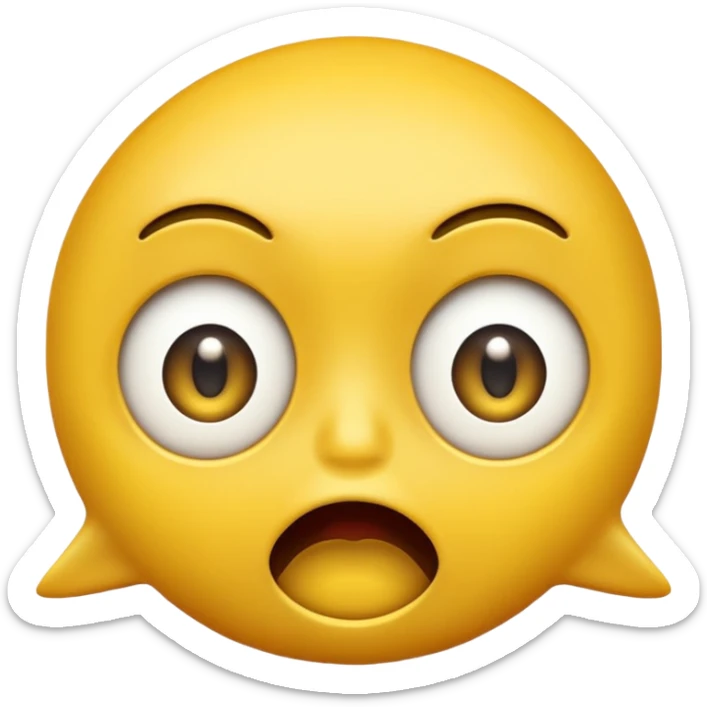 a face with a large opened mouth in emoji of whatsapp syle sticker