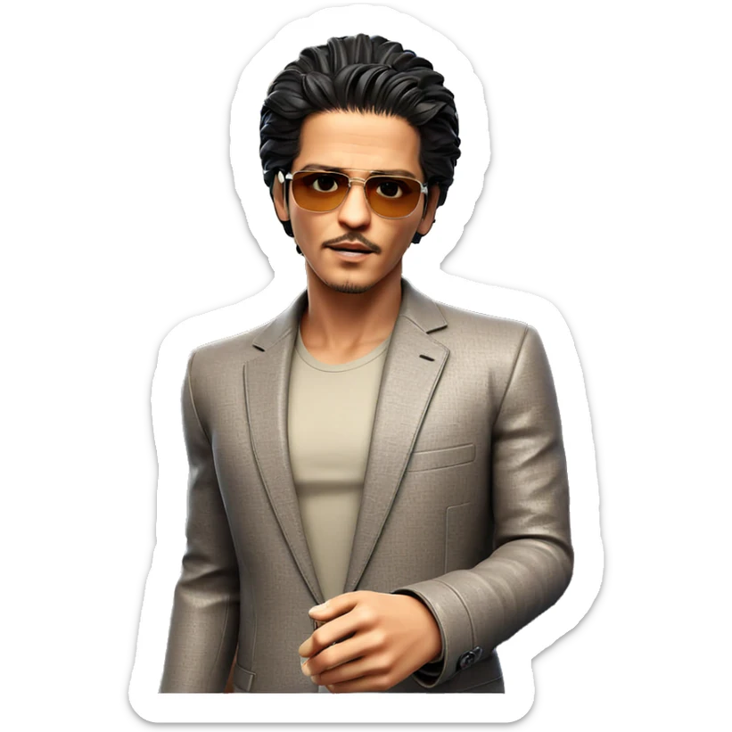 stylish man with sunglasses sticker