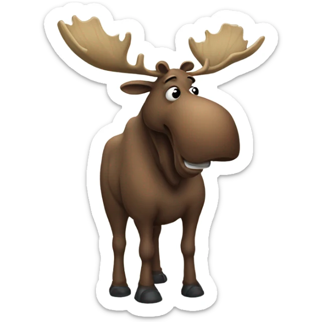 Sick moose  sticker