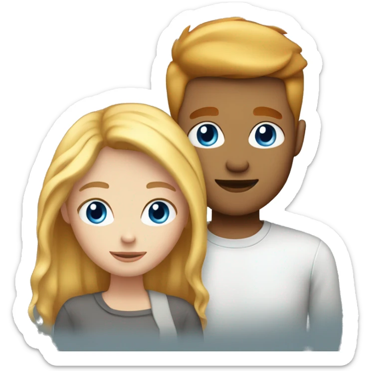 Blonde blue eyed girlfriend with ginger blue eyed boyfriend sticker