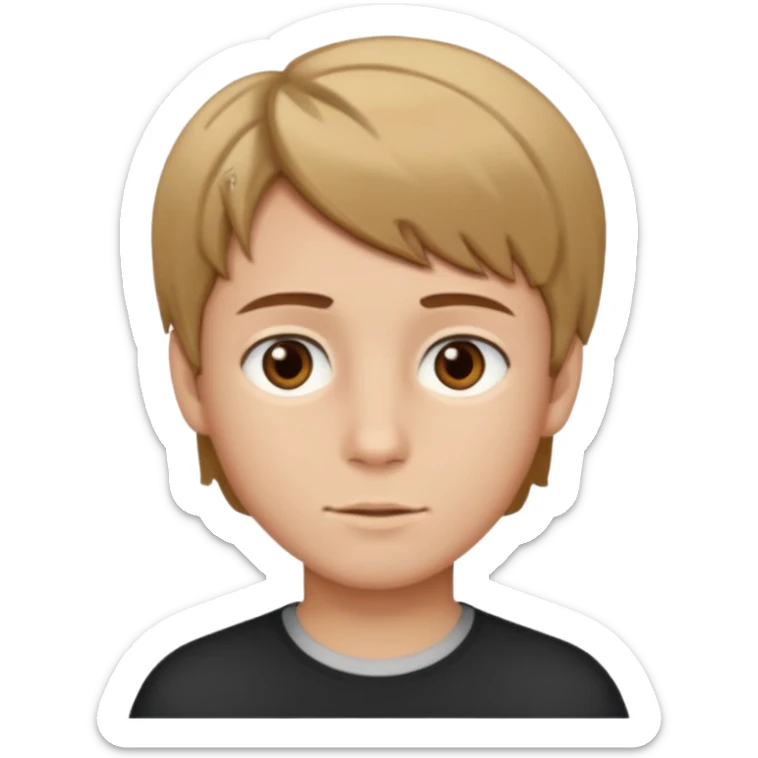 boy with brown hair and brown eyes short hair With blond tips sticker