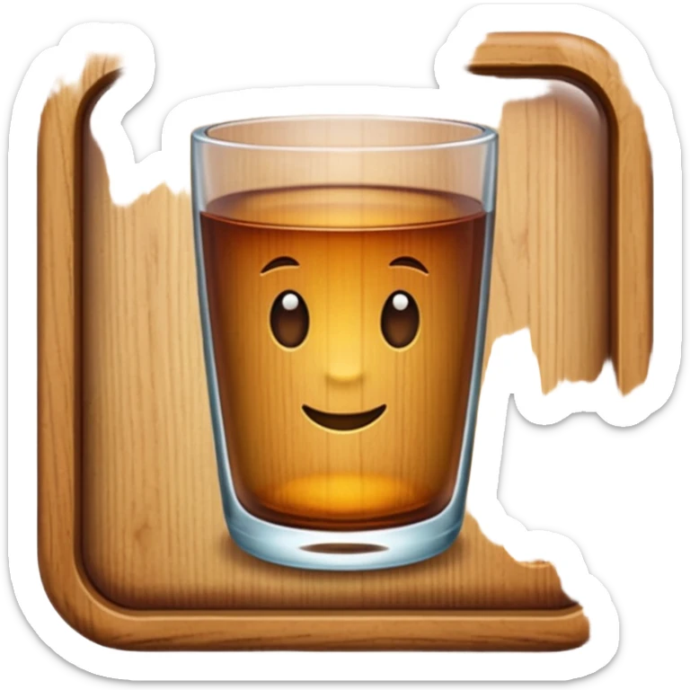 Create me an Emoji of a glass made of wood from the game Sea of Thieves sticker