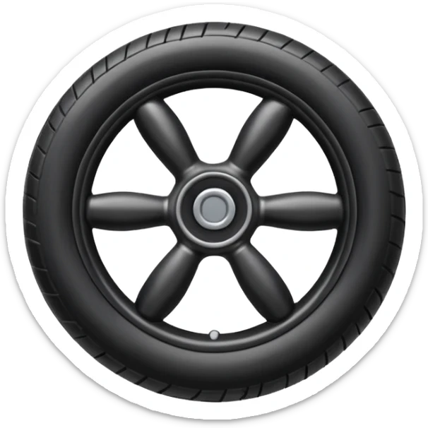 he aircraft's landing gear is one inflated, plump wheel with a strut, black in color, cartoon-style sticker